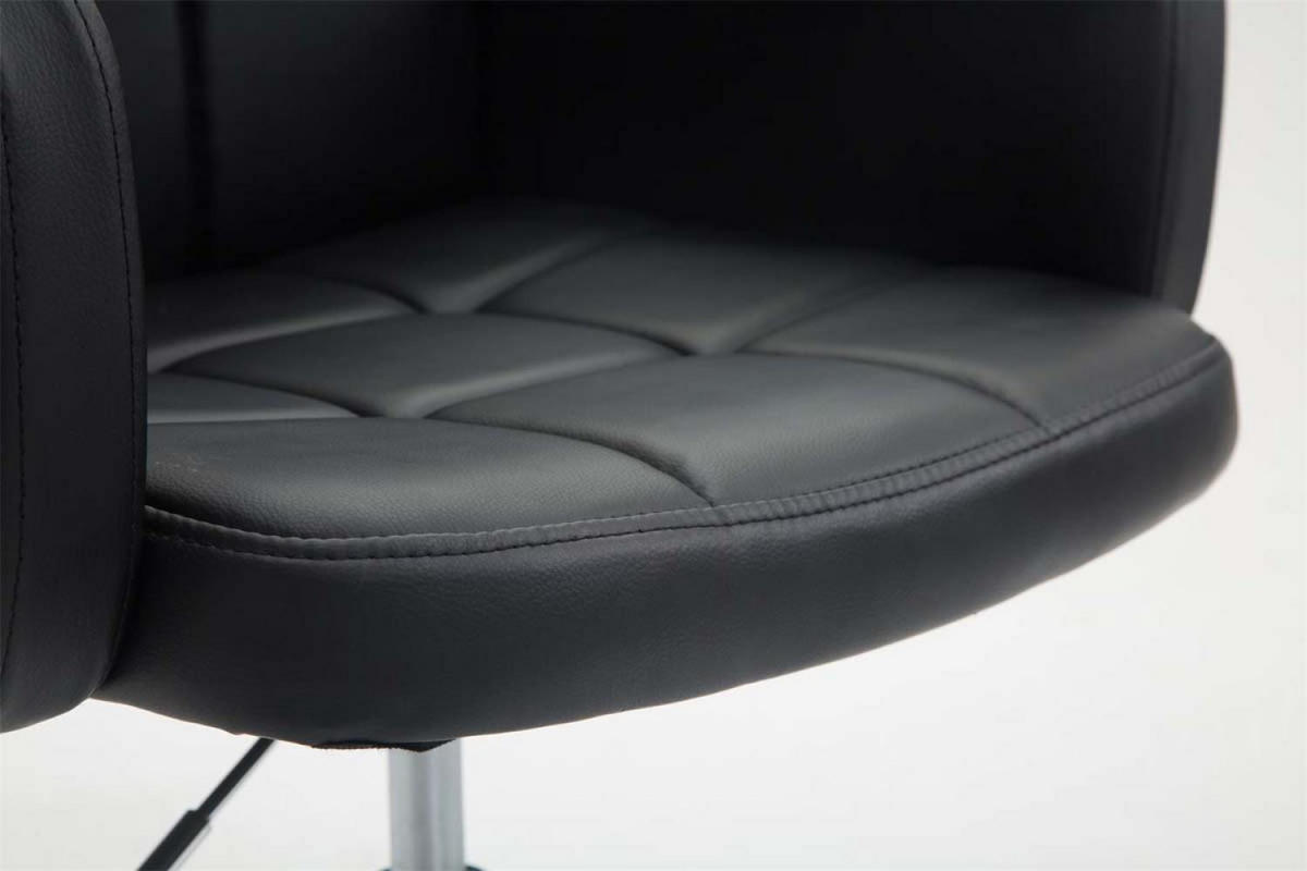 SESSEL Lederlook schwarz - Schwarz, Textil/Metall (58/80/48cm) - CLP