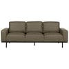 3-SITZER-SOFA Stoff grün Lederoptik Sovik - Grün, Textil (215/72/87cm) - Beliani