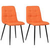 ESSZIMMERSTUHL Till, 2er Set Stoff, Gestell Metall matt Schwarz Orange - Schwarz/Orange, Textil/Metall (45/88/52cm) - TPFLiving
