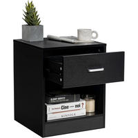 NACHTTISCH Schwarz - Schwarz, Holz (43/55/45cm) - COSTWAY
