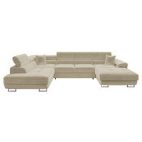 WOHNLANDSCHAFT Torezio Bis, Seite: Links - Creme, Holz/Textil (346/90/203cm) - MIRJAN24