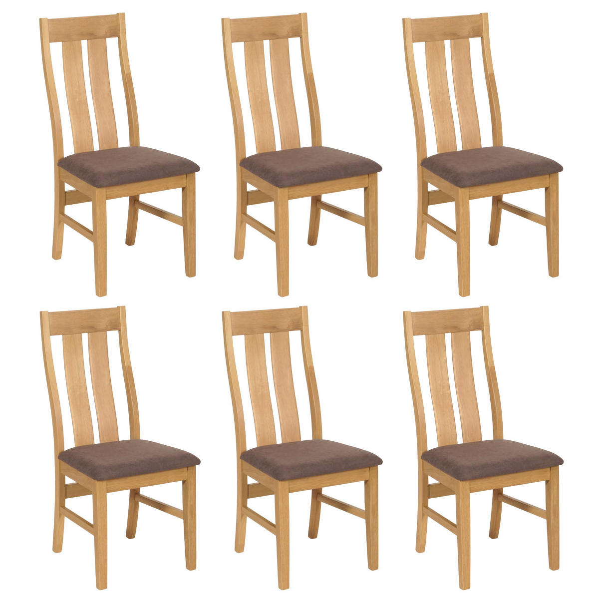 ESSZIMMERSTUHL Braun, Taupe 6er-Set - Taupe/Braun, Holz (46/100/45cm) - MCW