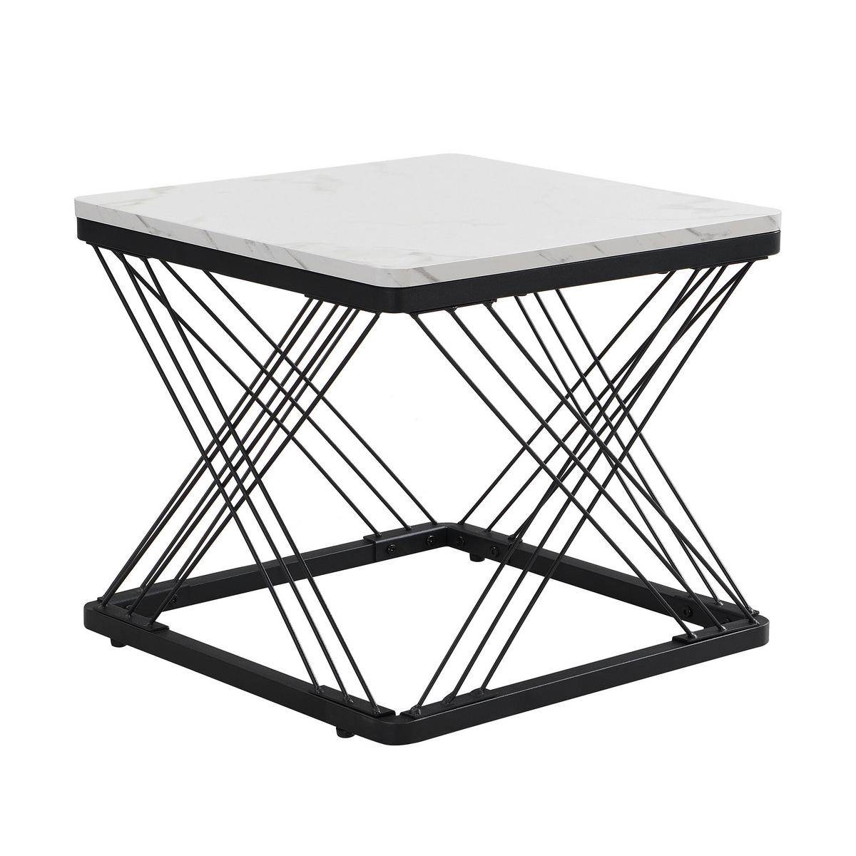 COUCHTISCH 2er-set Schwarz und Weiß - Weiß, Holzwerkstoff/Metall (60/60/45cm) - Urban Meuble