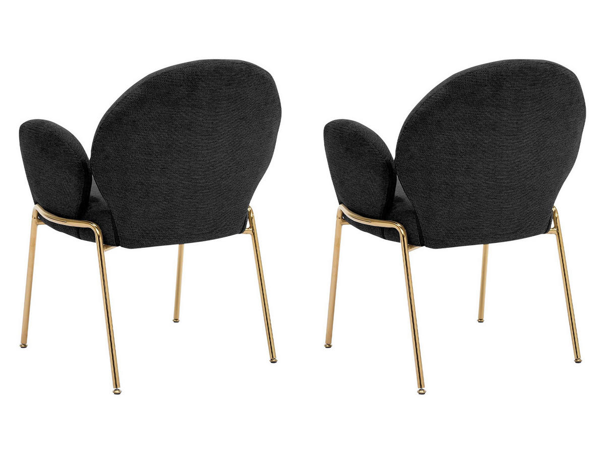 STUHL-SET Muz DC-1261/GL - Goldfarben/Schwarz, Textil/Metall (63/86/64cm) - MIRJAN24