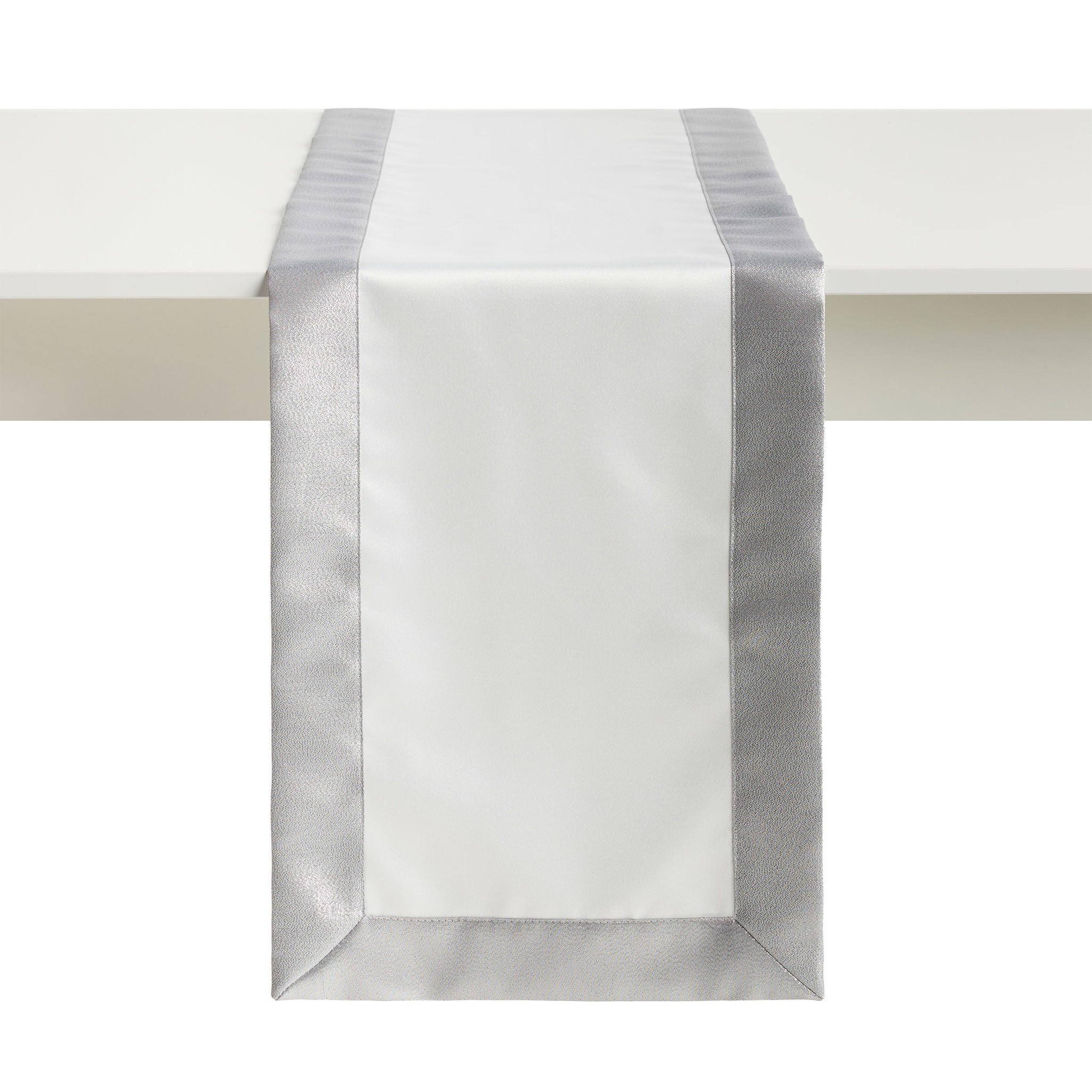 TISCHLÄUFER Kholio - Silberfarben, Textil (180/35/1cm) - home&you