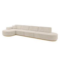 ECKSOFA Ottomane Links MARI-L3-v2 - 413x171x83 cm Beige Cord - Beige, Holzwerkstoff/Textil (413/171cm) - ALTDECOR