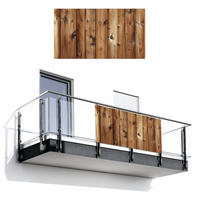 BALKON-SICHTSCHUTZ Holz - Regale - Braun - Buchefarben, Kunststoff (200/110cm) - MuchoWow