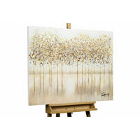 ACRYLBILD HANDGEMALT 100/75 cm - Goldfarben/Kupferfarben, Holz/Textil (100/75cm) - KUNSTLOFT