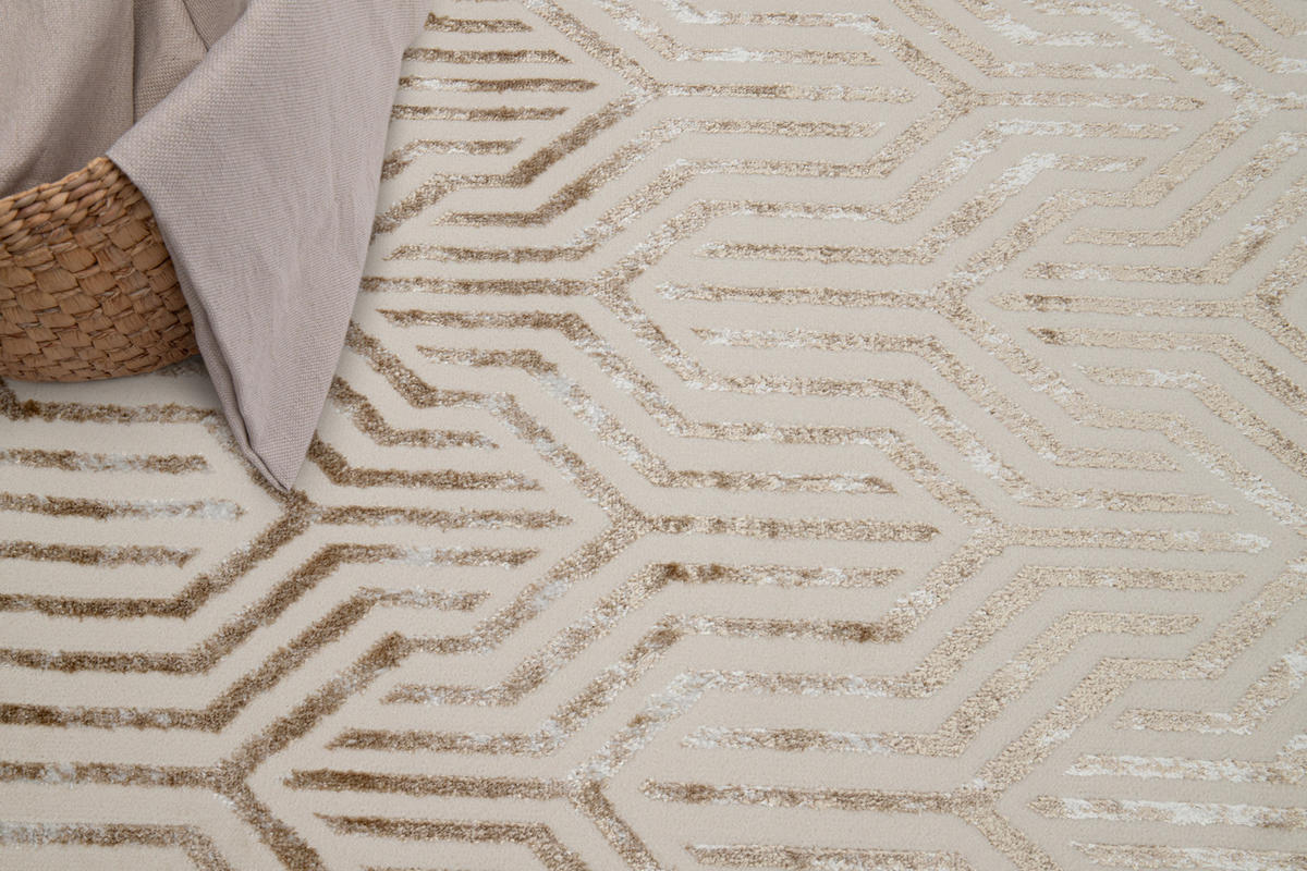 TEPPICH CRYSTAL Creme Braun 180/250 cm - Creme/Braun, Textil (180/250cm) - Tapiso