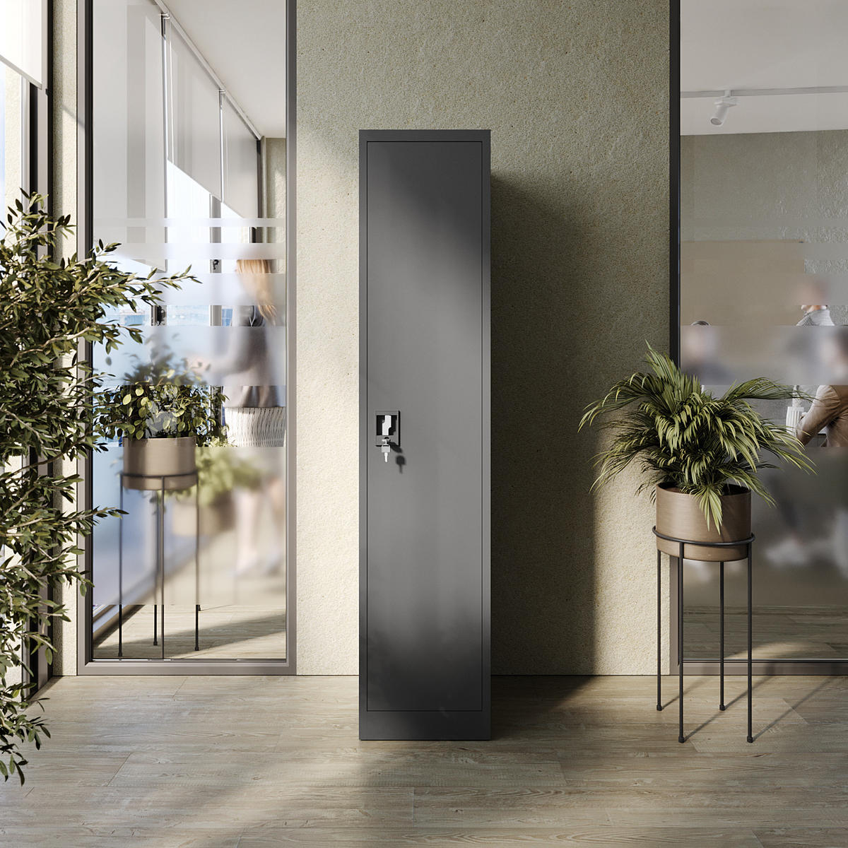 AKTENSCHRANK mit 4 Einlegeböden Anthrazit Stahl 40x185x45cm - Anthrazit, Metall (40/185/45cm) - Muralo