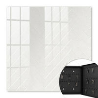 SCHLÜSSELBOX Schwarz 30x30 cm- Türöffnung nach rechts - Helles Muster - Weiß, Metall (30/30/5cm) - TULUP