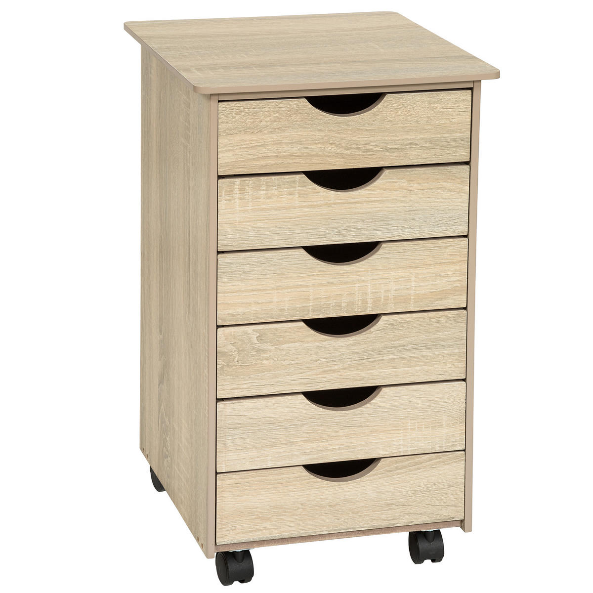 ROLLCONTAINER ,einfache Montage, 36 x 40 x 65 cm,Holz hell, Eiche Sonoma - Eiche Artisan, Holz (40/65/36cm) - tectake