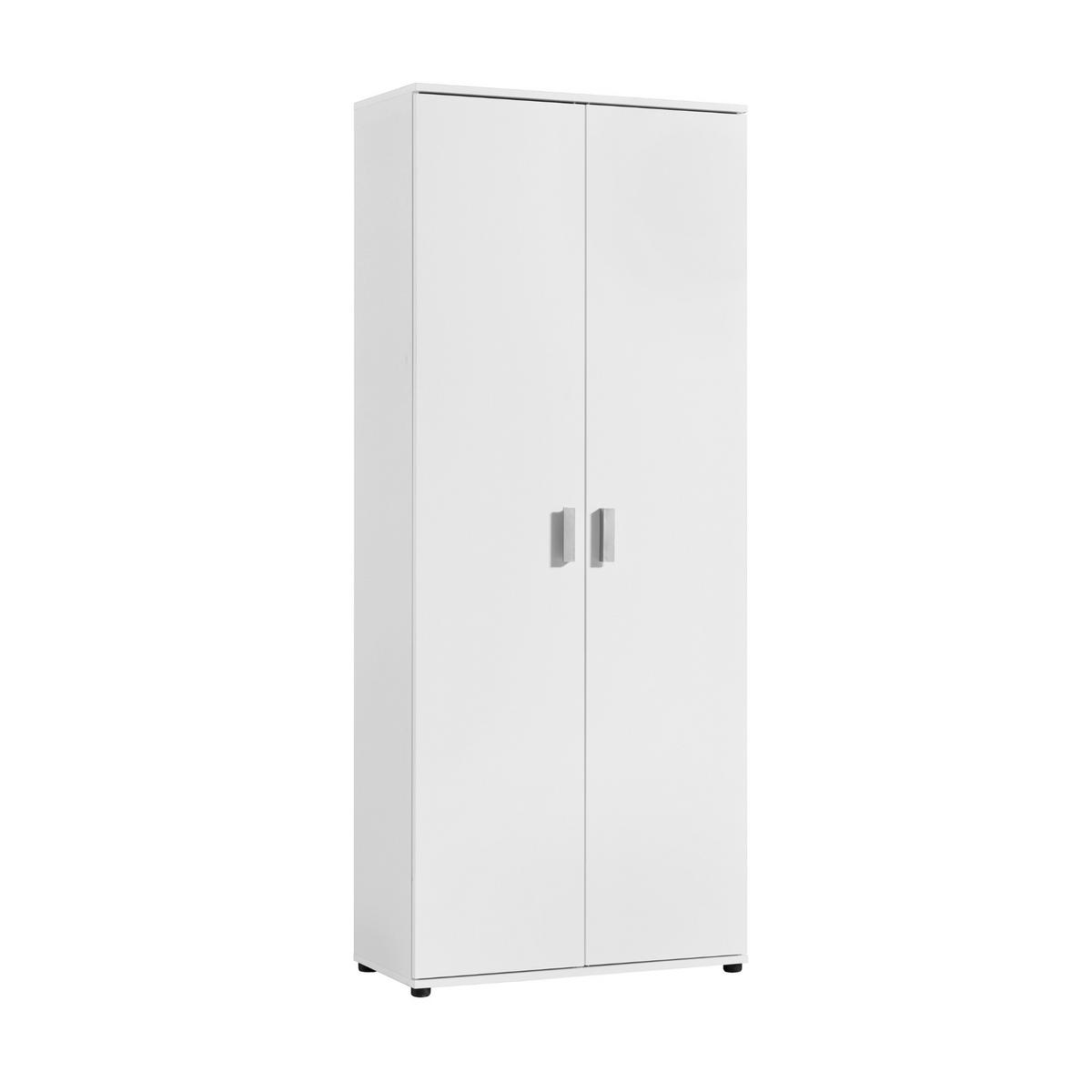 MEHRZWECKSCHRANK mit 2 Türen & 6 Einlegeböden in weiß - Weiß, Holzwerkstoff (35/184/75cm) - Home Collective