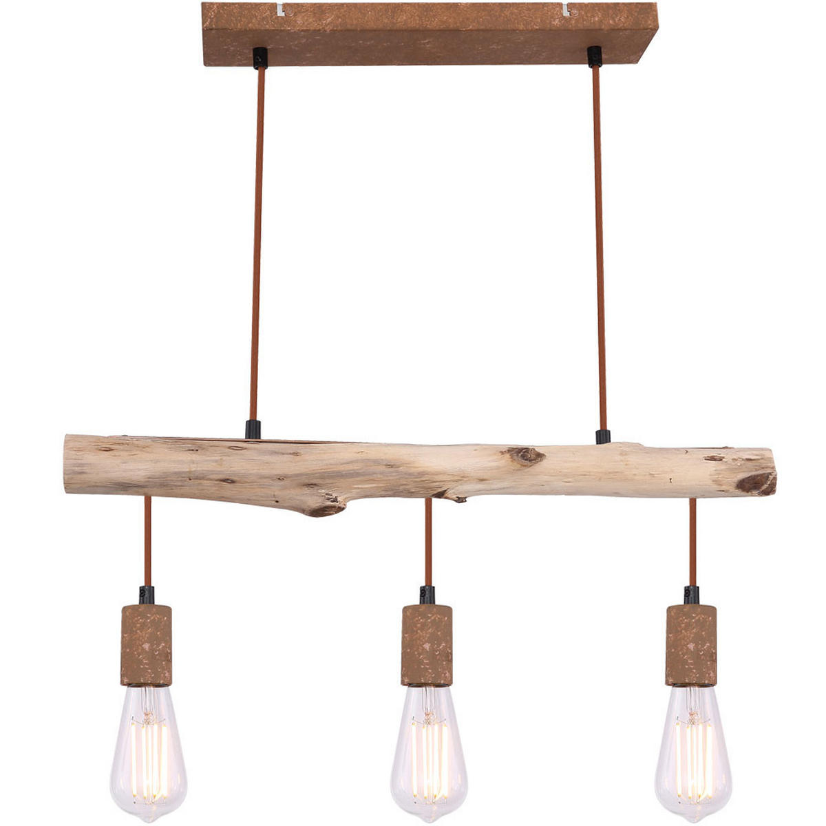 LED HÄNGELEUCHTE Jakob Braun Holzoptik - Braun, Holz (60/8.5/140cm) - Globo Lighting