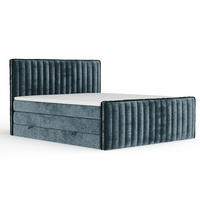 BOXSPRINGBETT Nocturne Blau 140/200 cm - Blau/Schwarz, Holz/Holzwerkstoff (140/200cm) - Maison de Reve