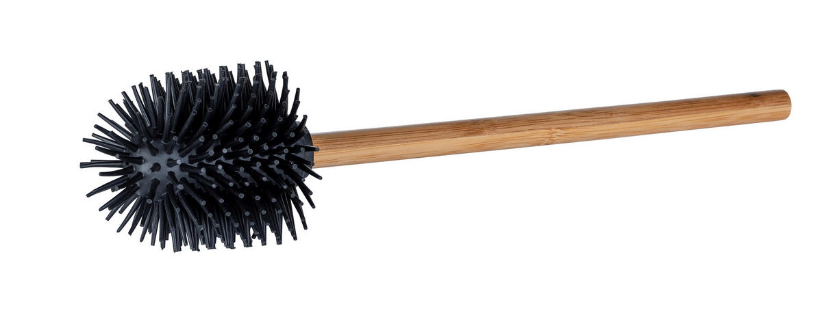 TOILETTENBÜRSTE aus Silikon 7,5/7,5/35 cm - Schwarz, Naturmaterialen (7.5/35/7.5cm) - Wenko