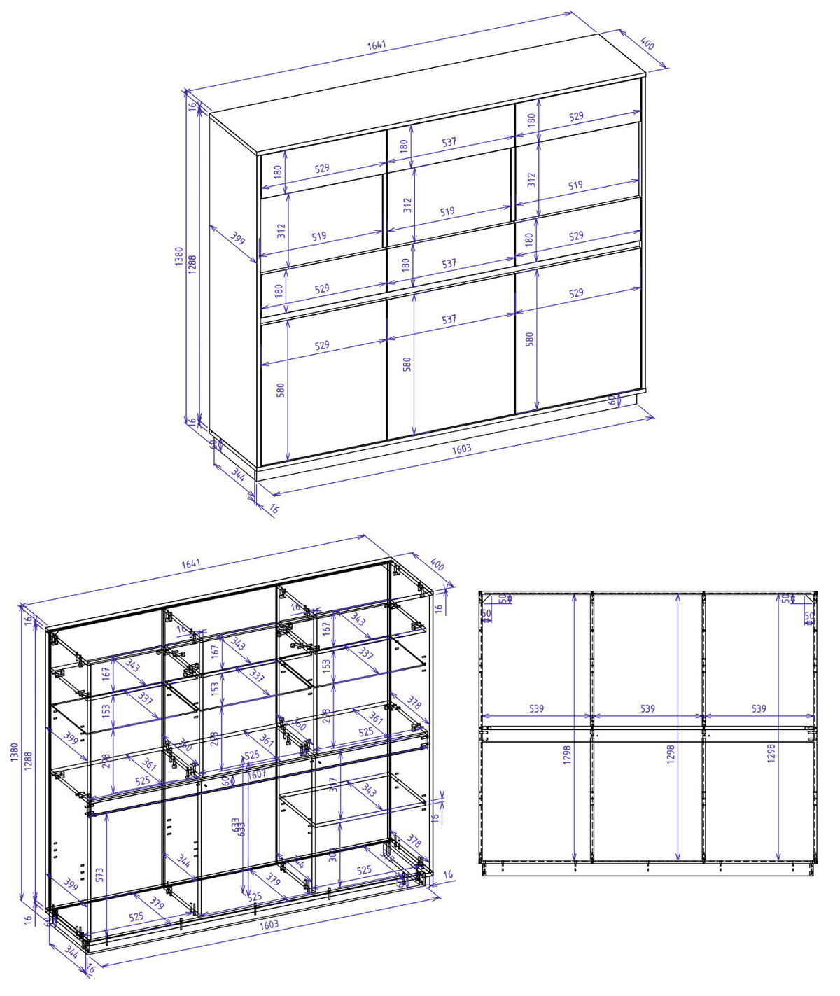 HIGHBOARD Kaschmir, Artisan Eiche 164 cm, Vitrine mit Soft-Close - Kaschmir/Eiche Artisan, Glas/Holzwerkstoff (164/138/40cm) - Furn.Design