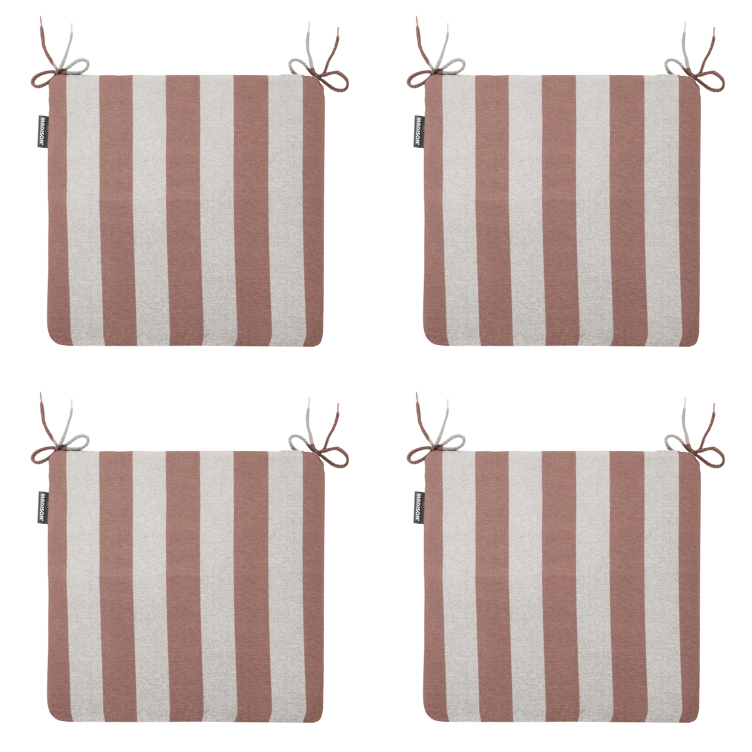 SITZKISSEN Amora - Braun - 40/40/4,5 cm - 4er-Set - Braun, Textil (40/4/40cm) - Madison