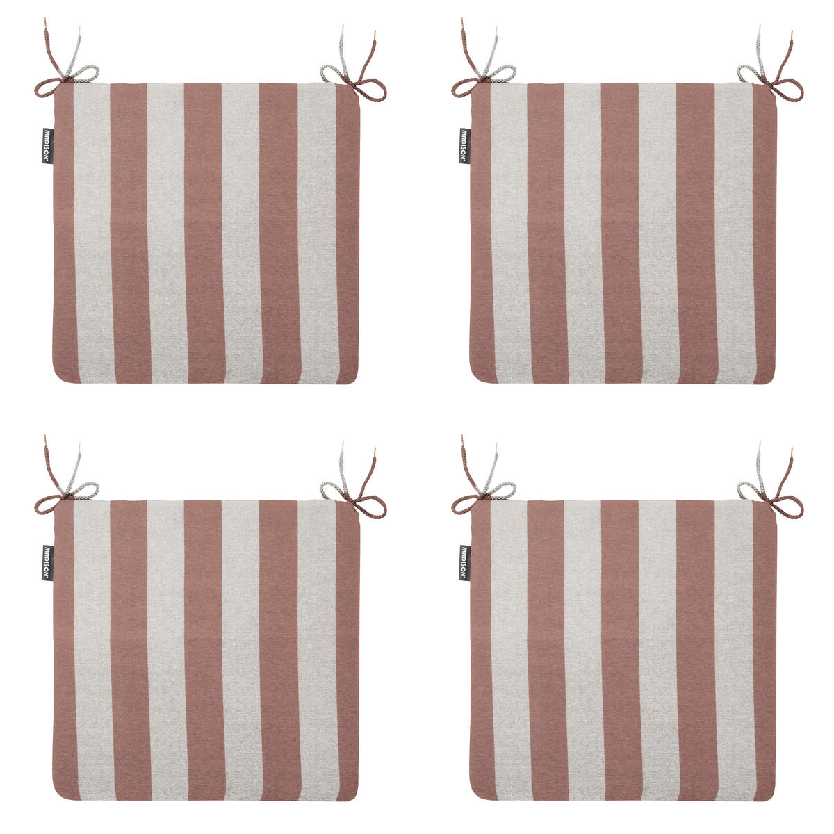 SITZKISSEN Amora - Braun - 40/40/4,5 cm - 4er-Set - Braun, Textil (40/4/40cm) - Madison