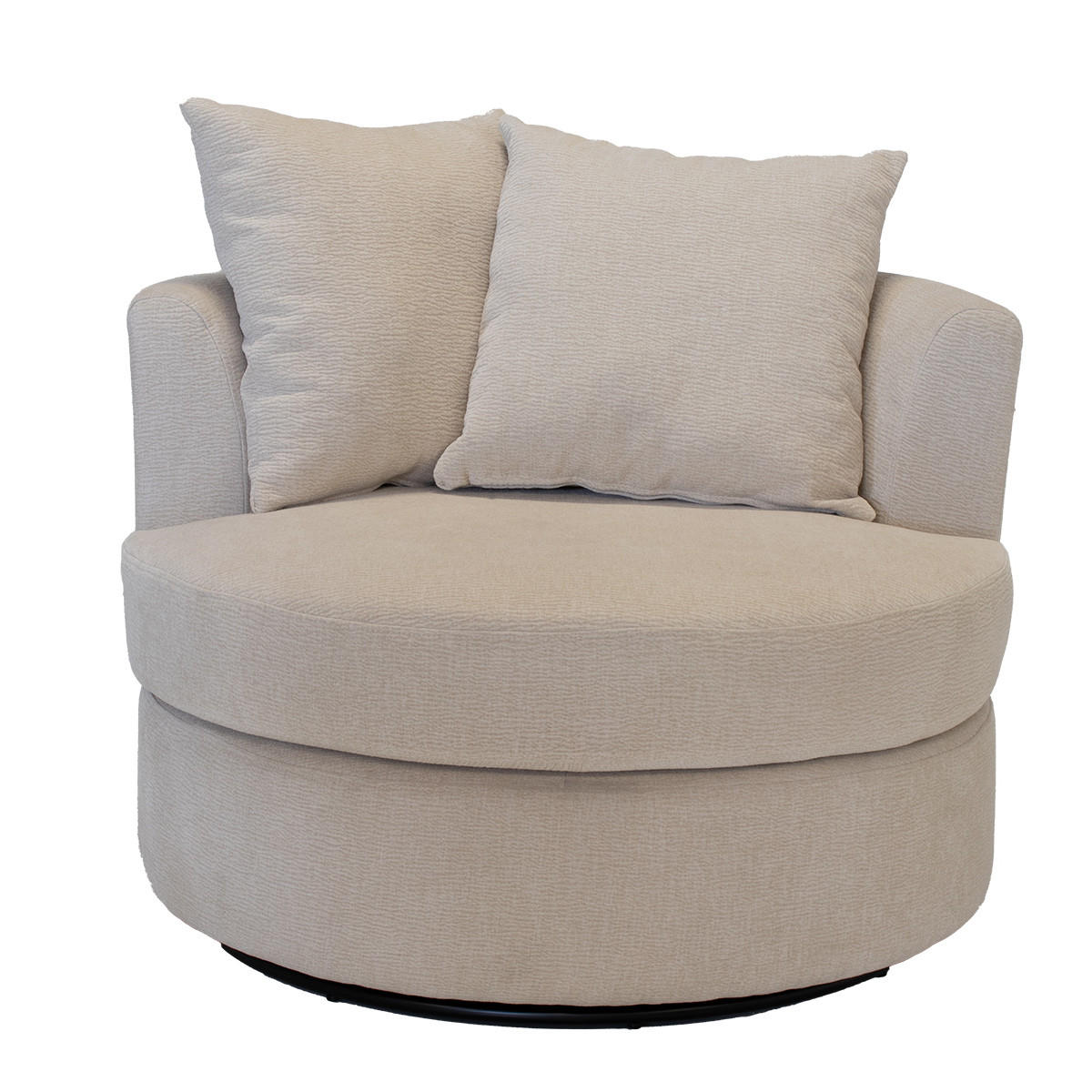 DREHSESSEL rund aus Stoff 93x88x84cm, beige - Beige, Textil (93/84/88cm) - Giga Meubel