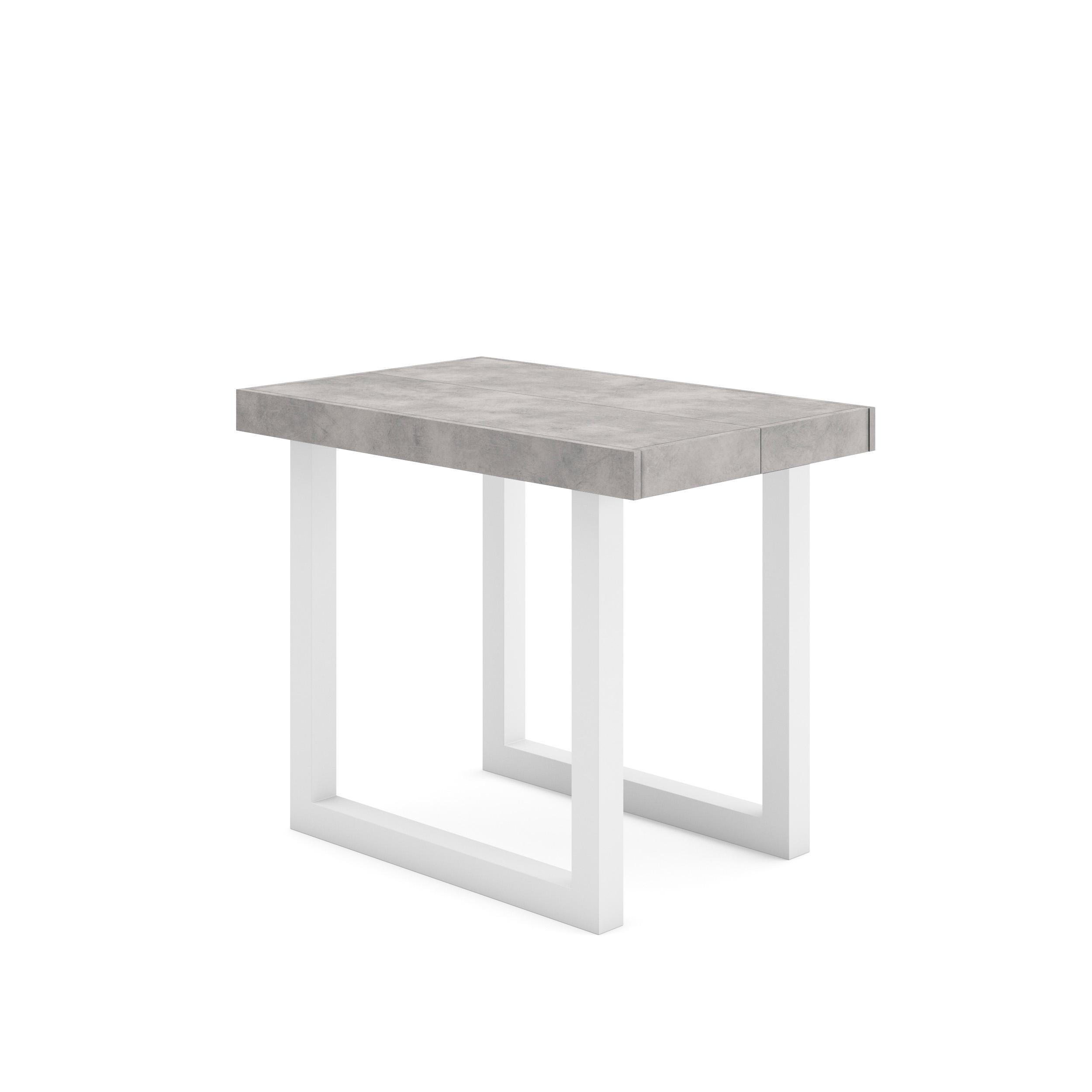 KONSOLENTISCH ausziehbar 58 bis 180cm, für 8 Gäste, zementgrau, 90/58/73cm - Grau, Holzwerkstoff (90/180/73cm) - Skraut Home