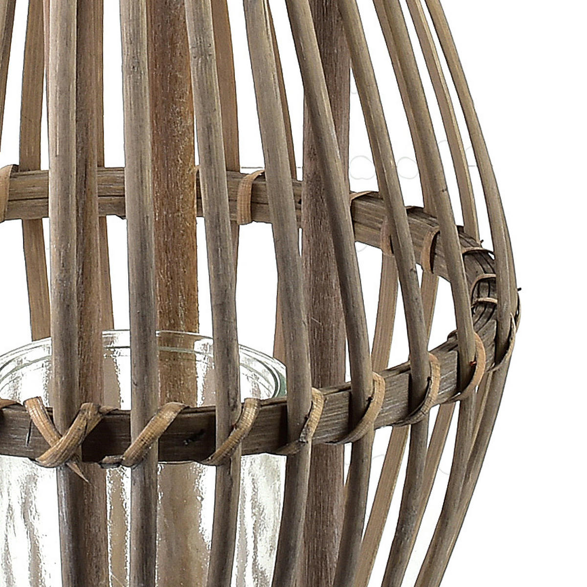 WINDLICHT Lucie Grey Grau 19/28 cm Weide Holz - Grau, Holz/Naturmaterialen (19/28/19cm) - Mondex