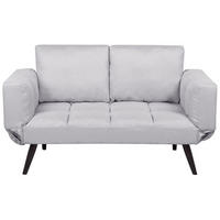 2-SITZER-SCHLAFSOFA Polsterbezug Hellgrau Brekke - Hellgrau, Textil (183/90/75cm) - Beliani
