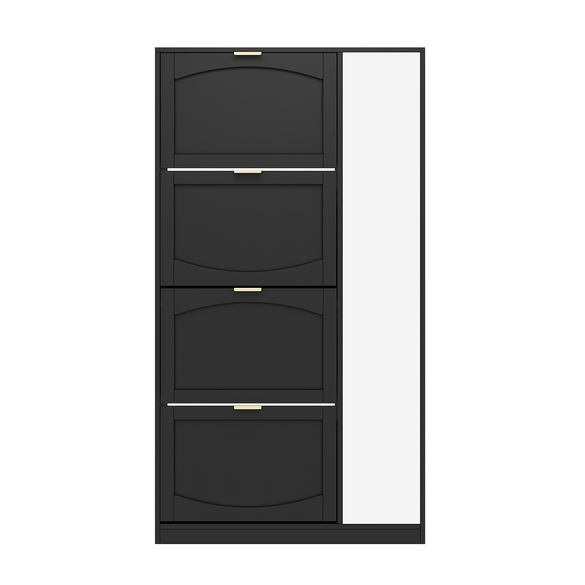 SCHUHSCHRANK Schwarz 80/24/147 cm - Schwarz, Holzwerkstoff (80/147/24cm) - PANGIVO