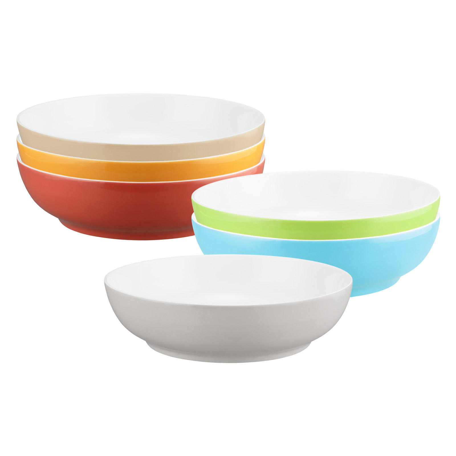 FOODBOWLS Liberty Pure Colors Mixed ø 25 cm 6er Set - Multicolor, Keramik (25.4cm) - Seltmann Weiden