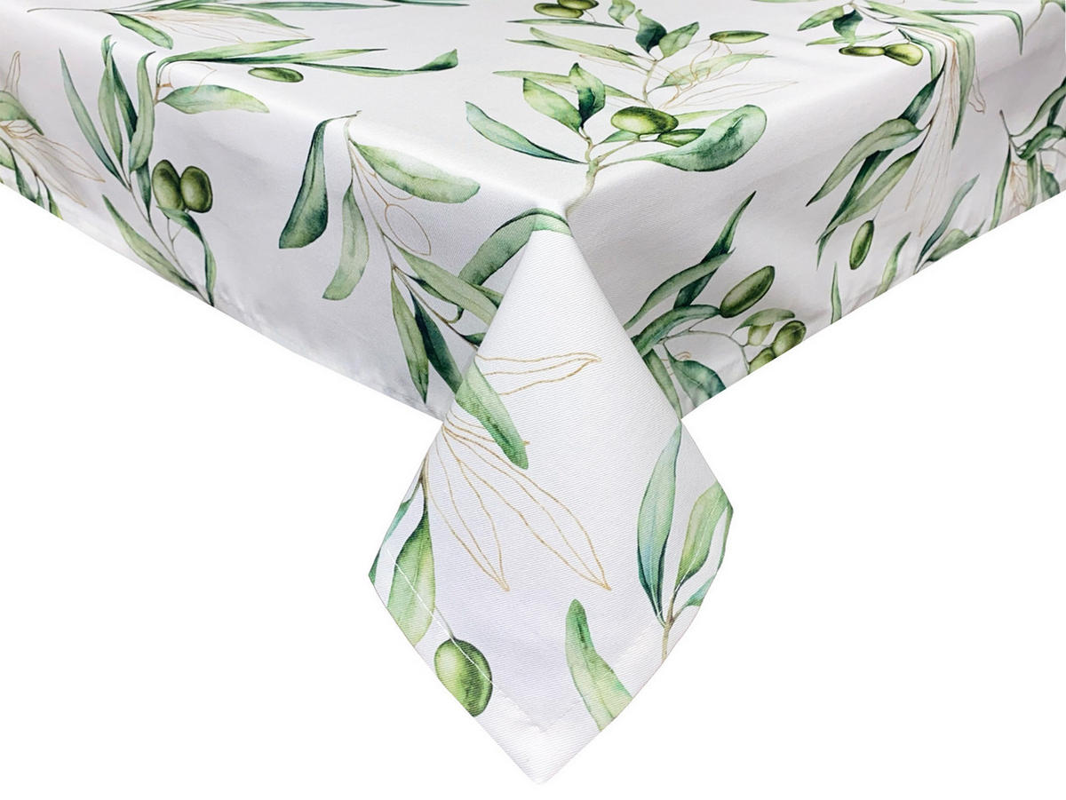 TISCHDECKE Italy Design Oliven 110/110 cm - Ecru/Multicolor, Textil (110/110cm) - beties Heimtextil