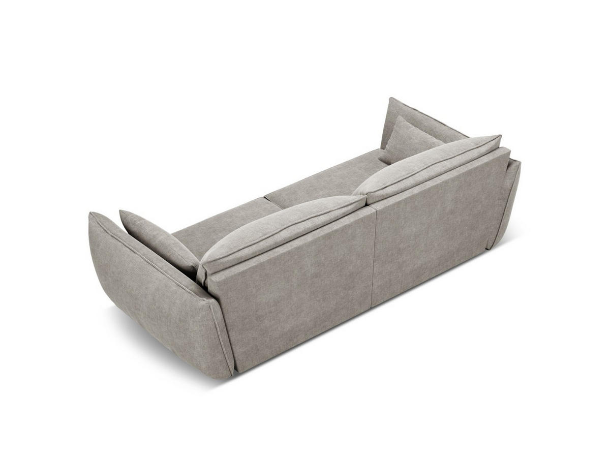 SOFA Kaelle aus Chenille-Stoff hellgrau 3 Sitzplätze - Hellgrau, Textil (100/85/208cm) - Micadoni