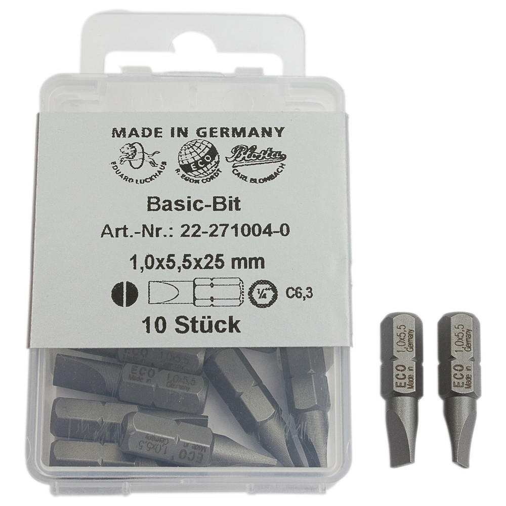 BIT für Schlitzschrauben, Größe 0,8 x 4,0 mm - Multicolor, Kunststoff (25/8/4cm) - Dönges