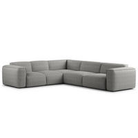 ECKSOFA mit Rundecke - Schwarz/Grau, Kunststoff/Textil (325/260cm) - home24