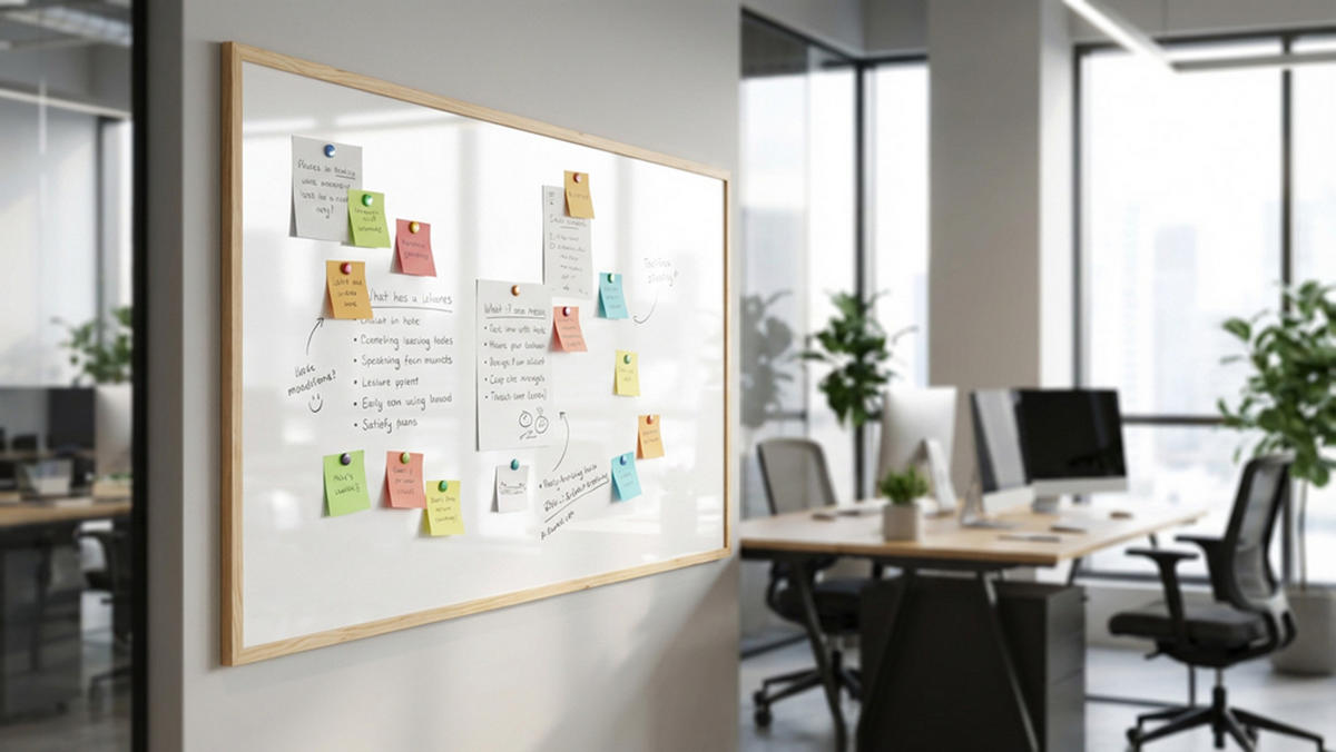 MAGNETISCHES Whiteboard mit Naturholzrahmen 200x120cm - Weiß, Metall (200/120/1.8cm) - ALLboards