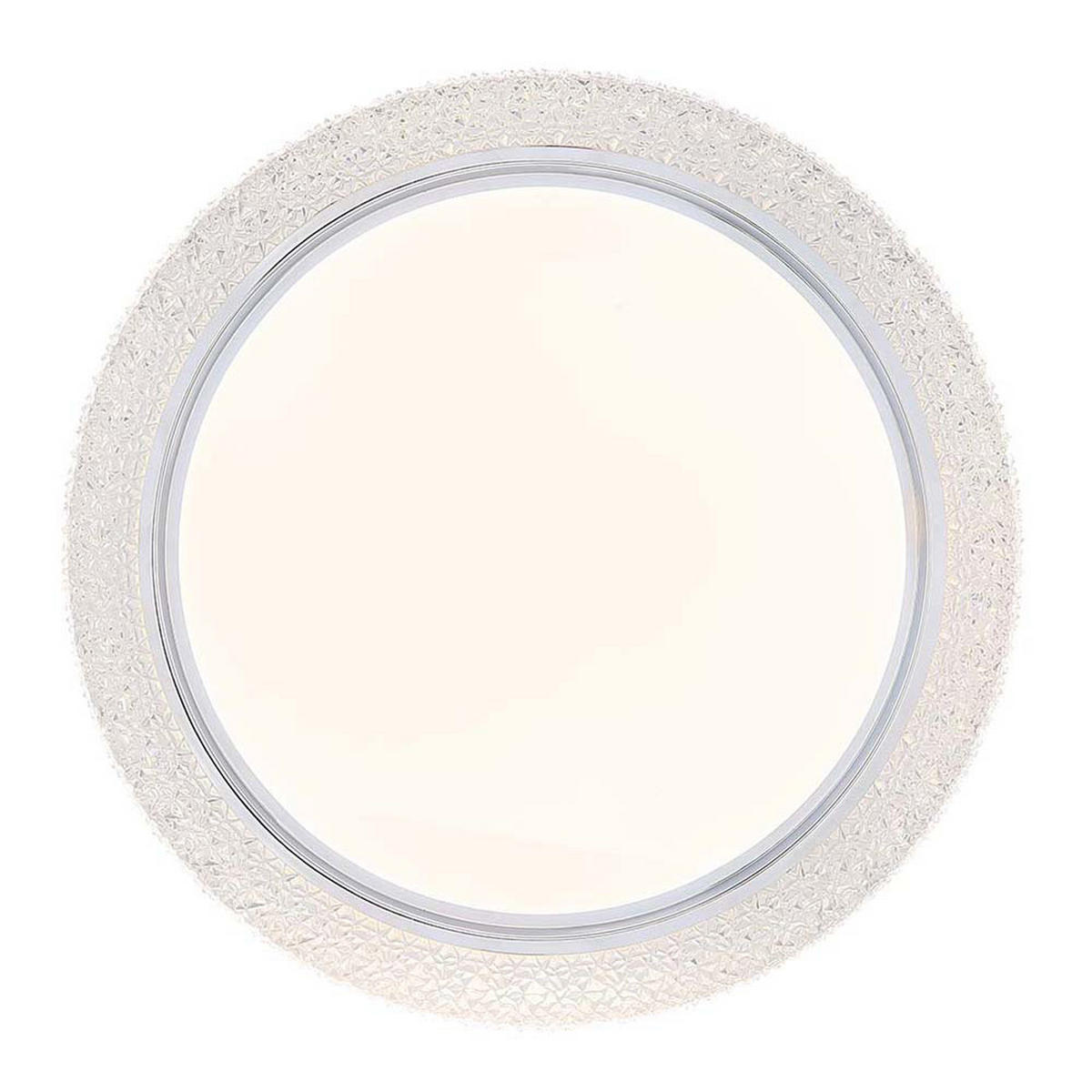 LED DECKENLEUCHTE Chromring Weiß Opal CCT - Weiß, Metall (40/40/8cm) - Globo Lighting