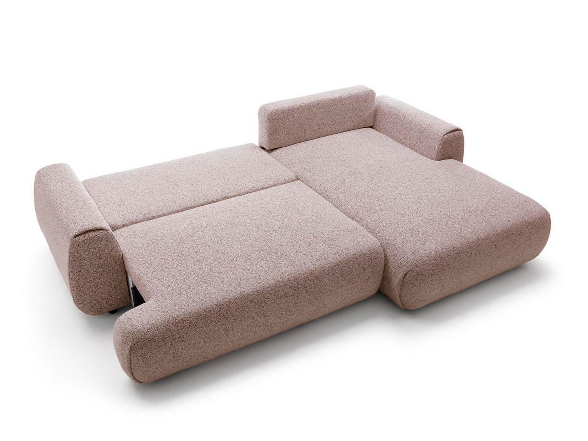 ECKSOFA Morena Rosa, mit Schlaffunktion, rechte seite - Rosa, Holzwerkstoff/Textil (270/167cm) - Bettso