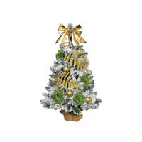 LAALU WEIHNACHTSBAUM geschmückt künstlich HARMONIC CHAMPAGNE 60 cm mit LED-BELEUCHTUNG IM TOPF - Champagner/Goldfarben, Kunststoff (60cm) - LAALU