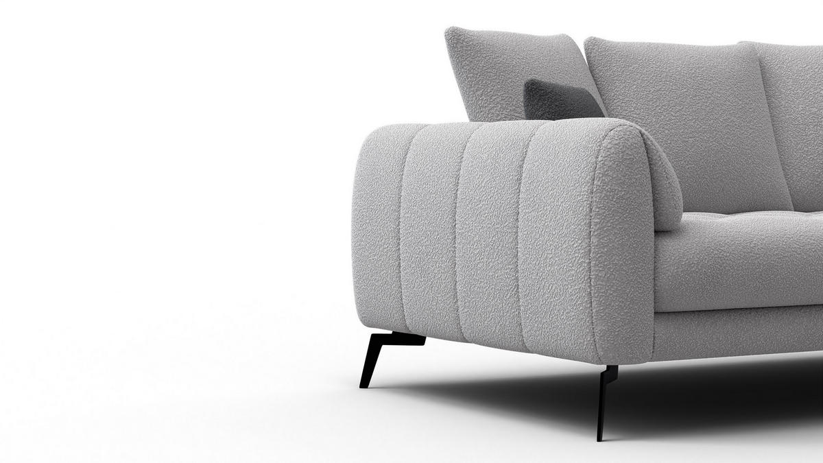 SOFA CALME 2,5-Sitzer, hellgrau - Hellgrau, Holz/Textil (199/92/108cm) - Courtois Laville