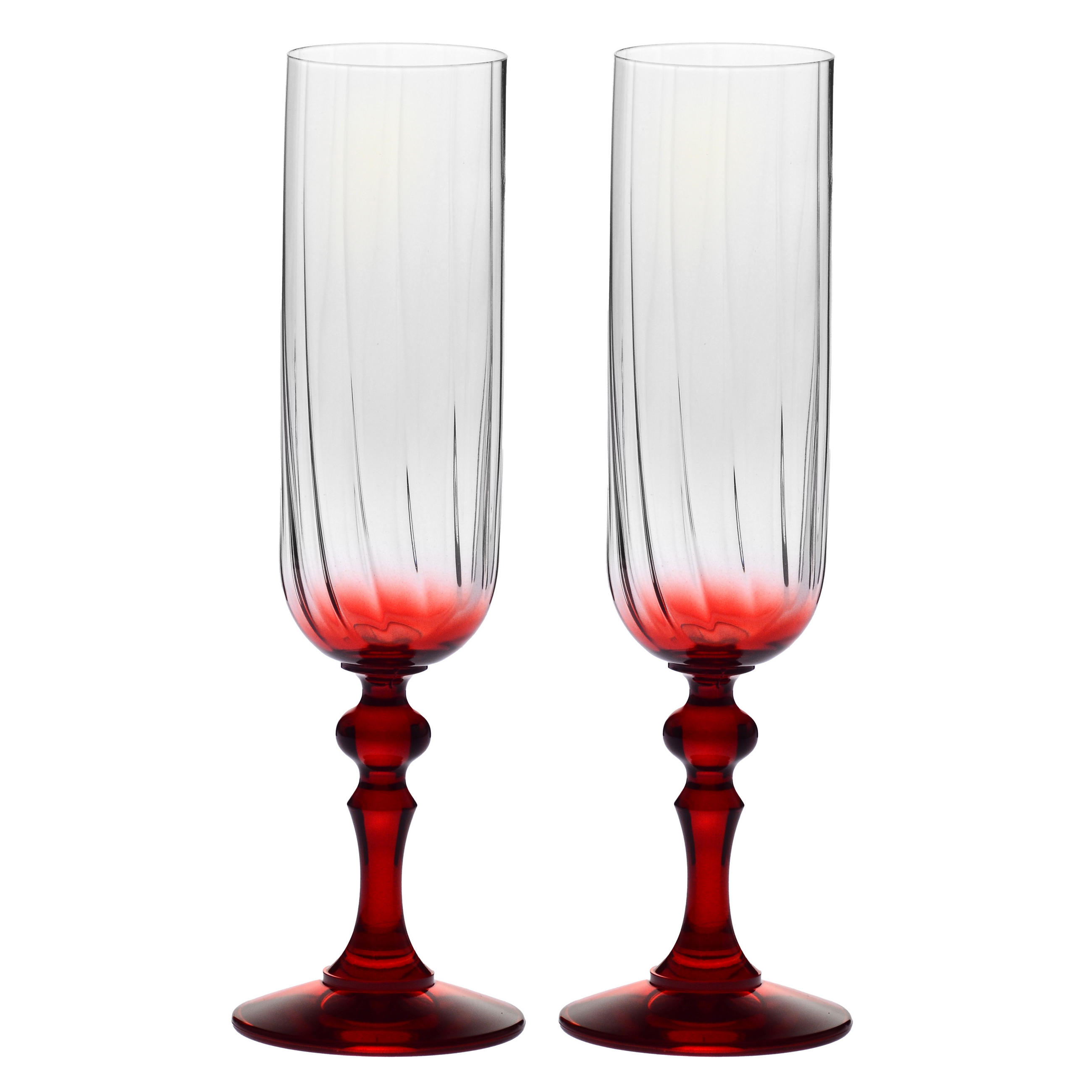 SEKTGLÄSER, 2er-Set, 200 ml - Rot, Glas (0.2L) - Krosno Glass