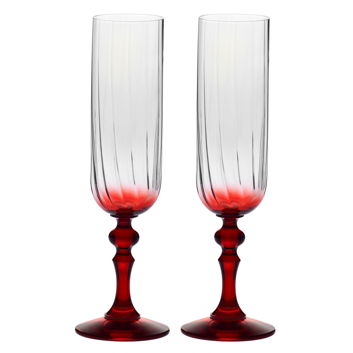 SEKTGLÄSER, 2er-Set, 200 ml - Rot, Glas (0.2L) - Krosno Glass