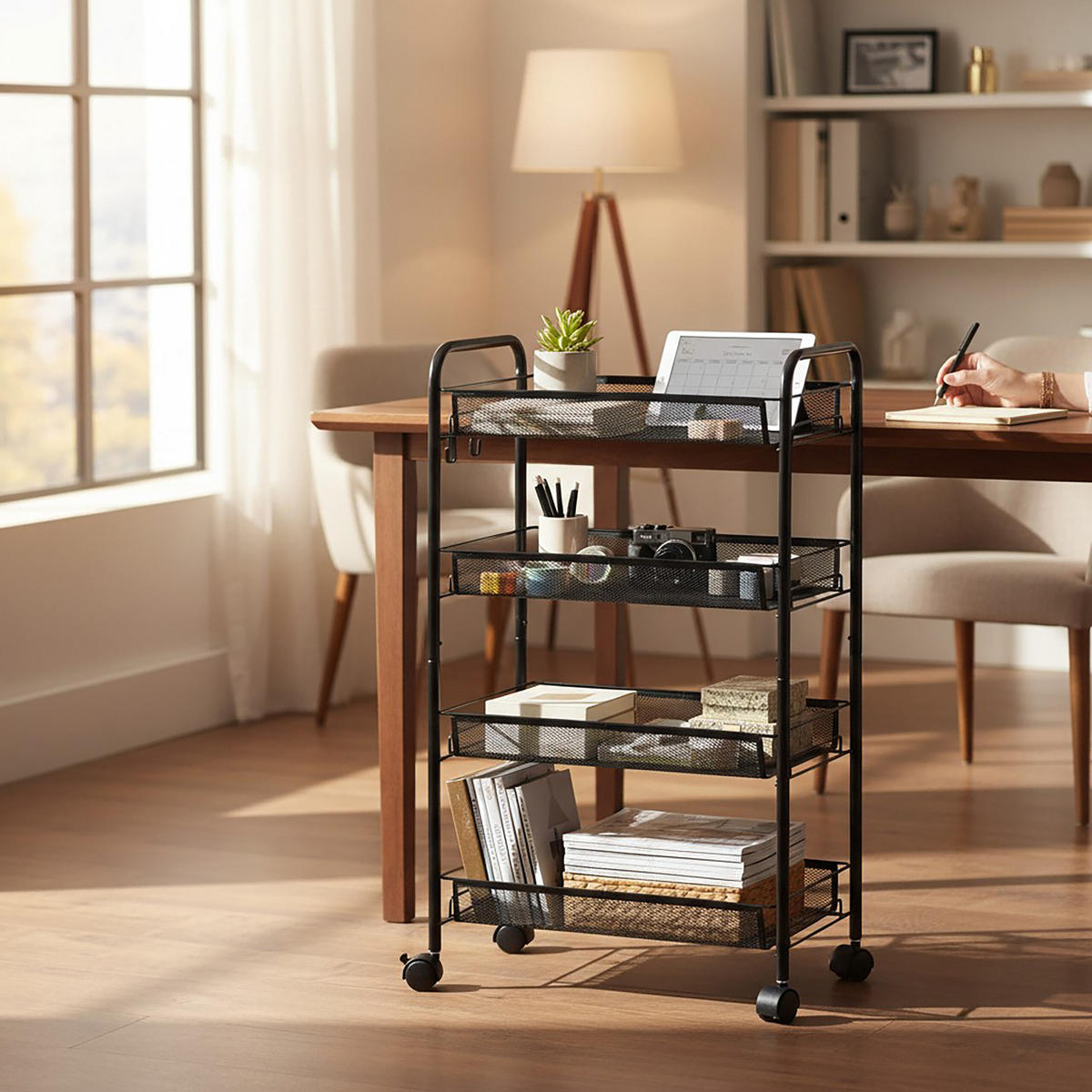 ROLLWAGEN - Schwarz, Metall (44.5/84/26cm) - Relaxdays