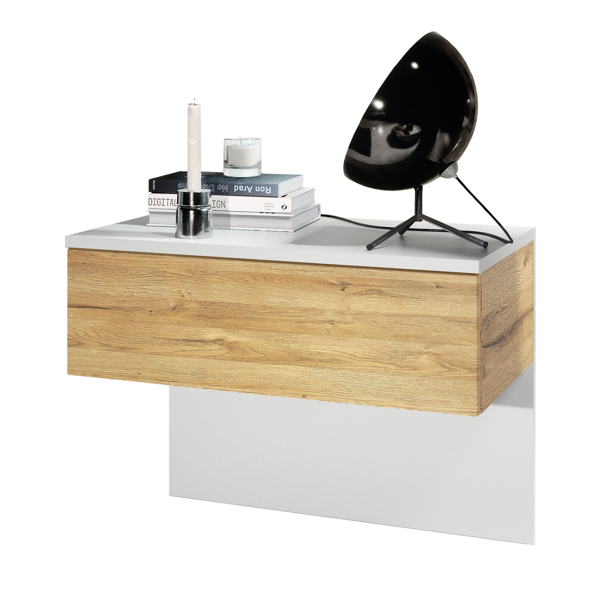 NACHTTISCH Sleep Fronten in Eiche Natur - Eichefarben, Holzwerkstoff (60/46/35cm) - Vladon