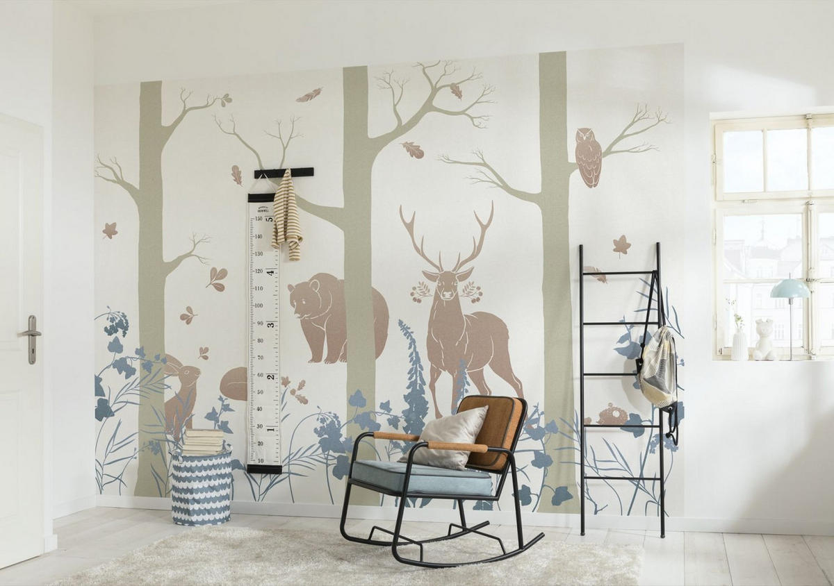 FOTOTAPETE Waldtiere 400 x 280 cm - Beige, Papier (400/280cm) - Sanders & Sanders
