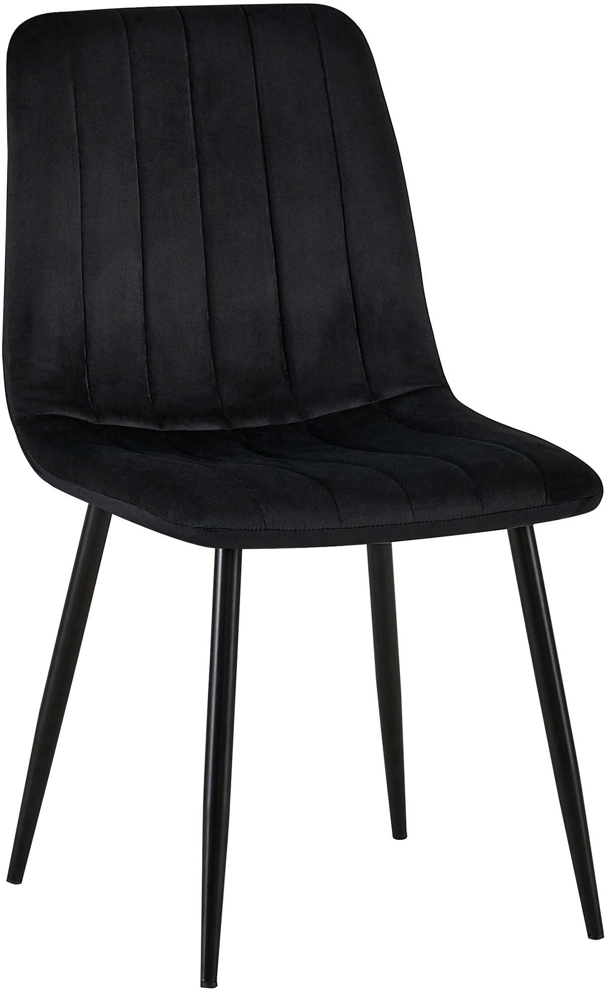 STUHL Samt Schwarz - Schwarz, Textil/Metall (45/88/53cm) - CLP