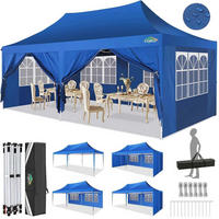 FALTPAVILLON 3x6 m Hellblau mit 6 Seitenteilen - Blau, Textil (300/320/600cm)