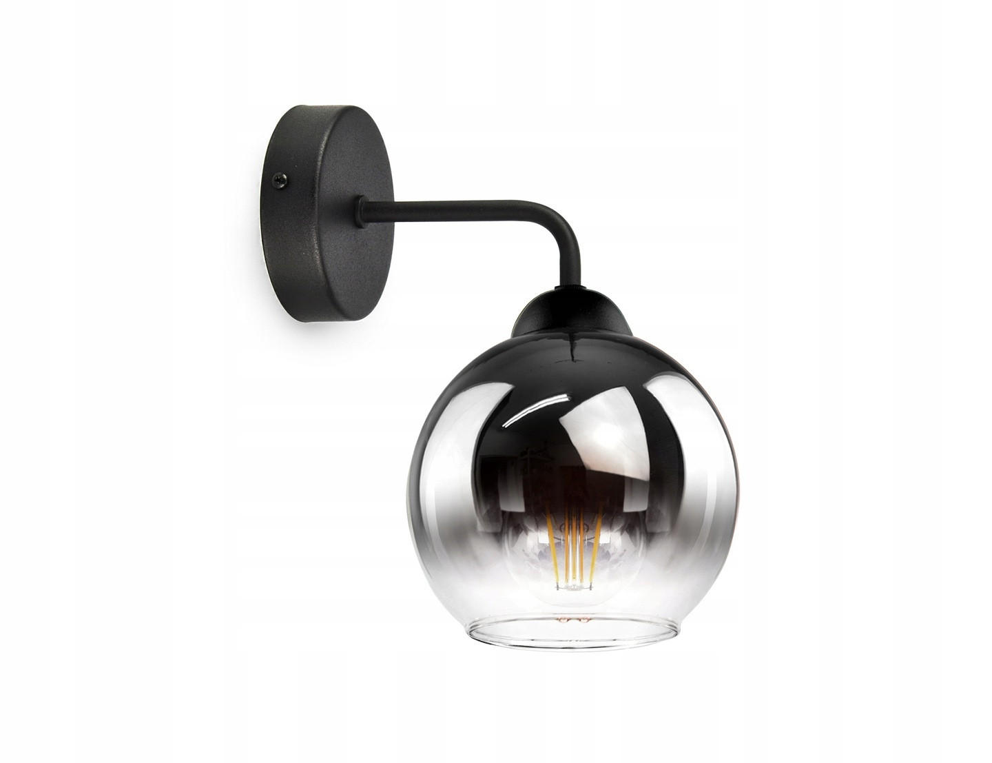 WANDLEUCHTE MASUR - Transparent/Anthrazit, Glas/Metall (20/24/15cm) - kiki design