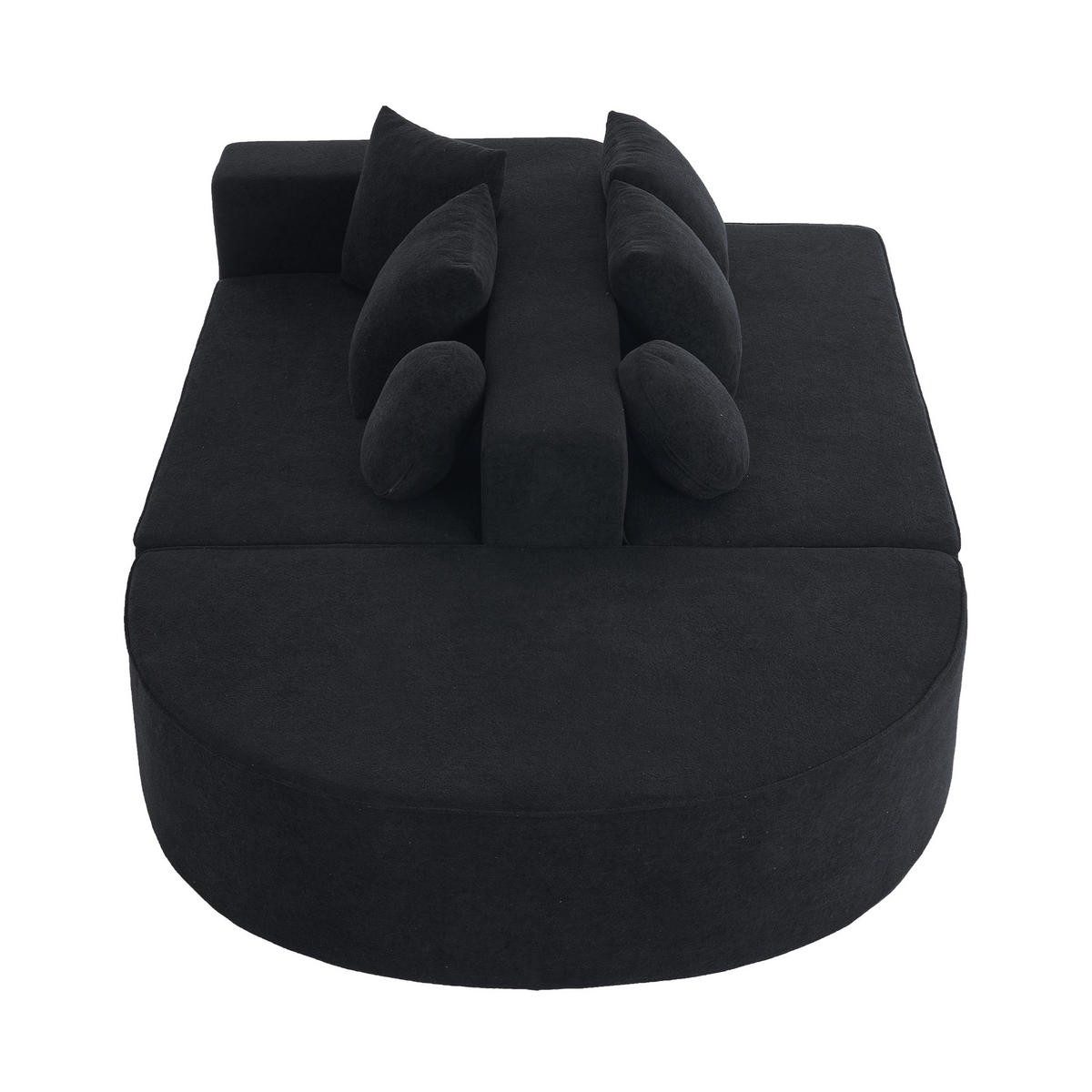 ECKSOFA DE-34967 segmentiertes Cloud-Design Weiß - Schwarz, Textil (171/263cm) - ComfortXL