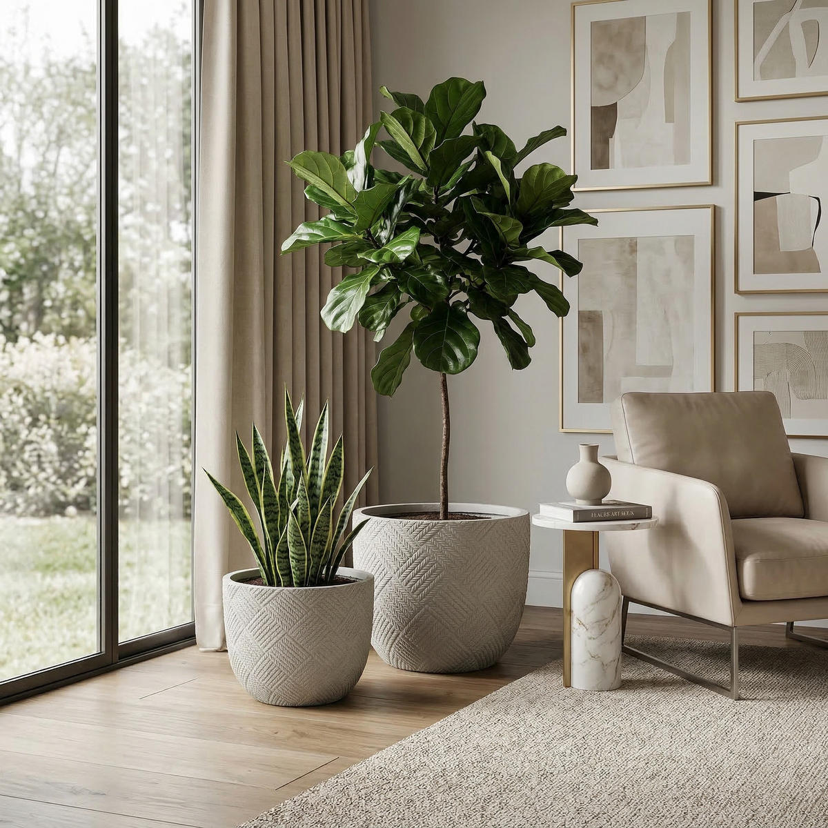 BLUMENTOPF Ø 45/37 cm Grau mit Abflusslöcher (2 Stück) - Grau, Naturmaterialen (37/28cm) - Oxeza