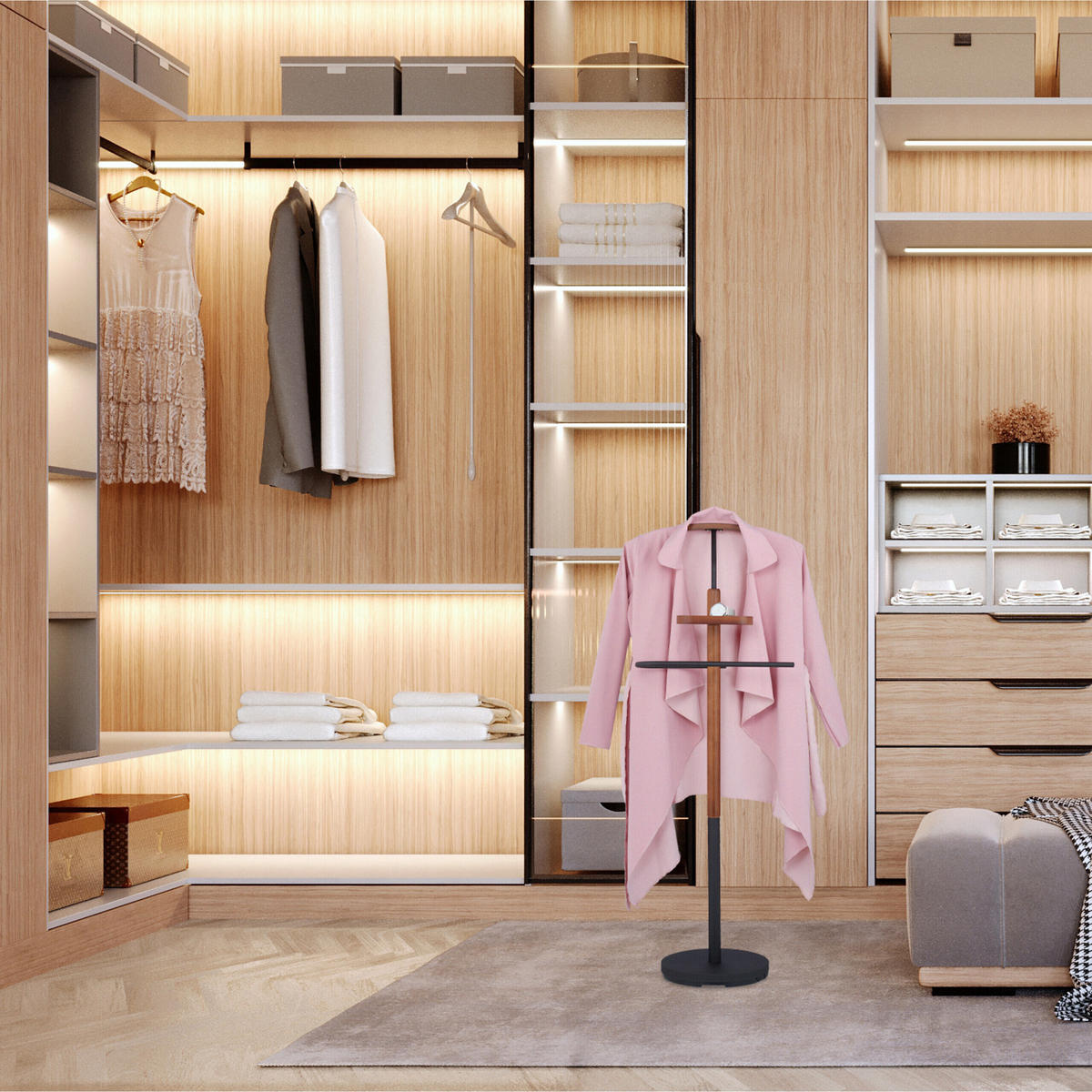 HERRENDIENER - Multicolor, Holzwerkstoff/Metall (47/116/28cm) - Relaxdays