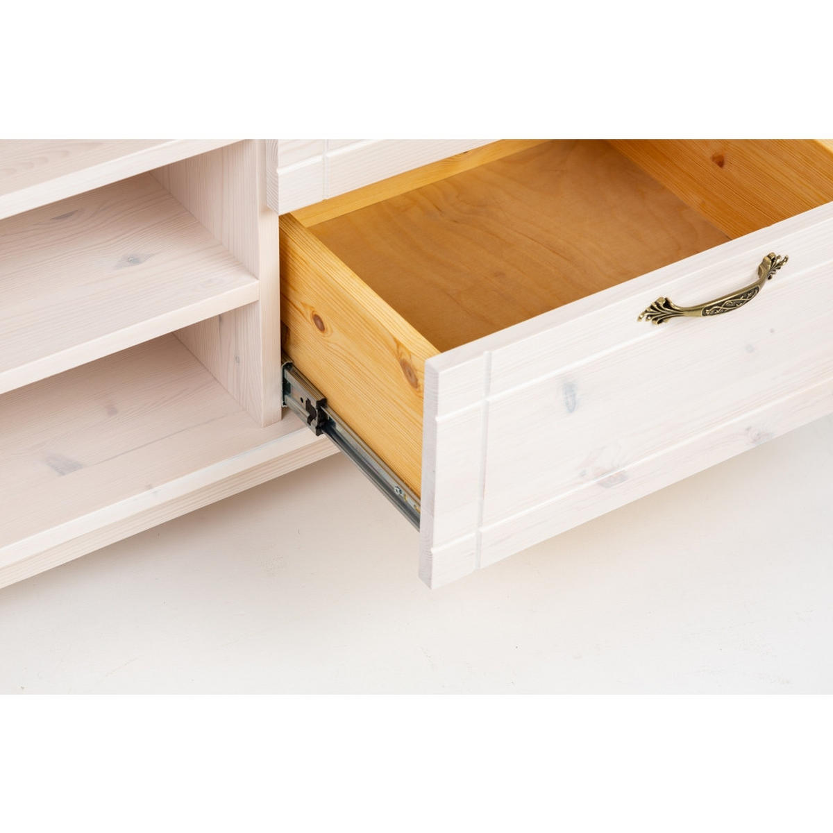 LOWBOARD 154 cm - Dunkelbraun/Weiß, Holz (154/58/47cm) - MSL wooden furniture